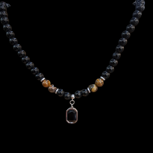 Black Obsidian with Tiger eye Necklace