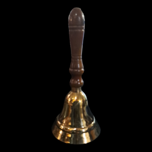Brass bell with wooden handle