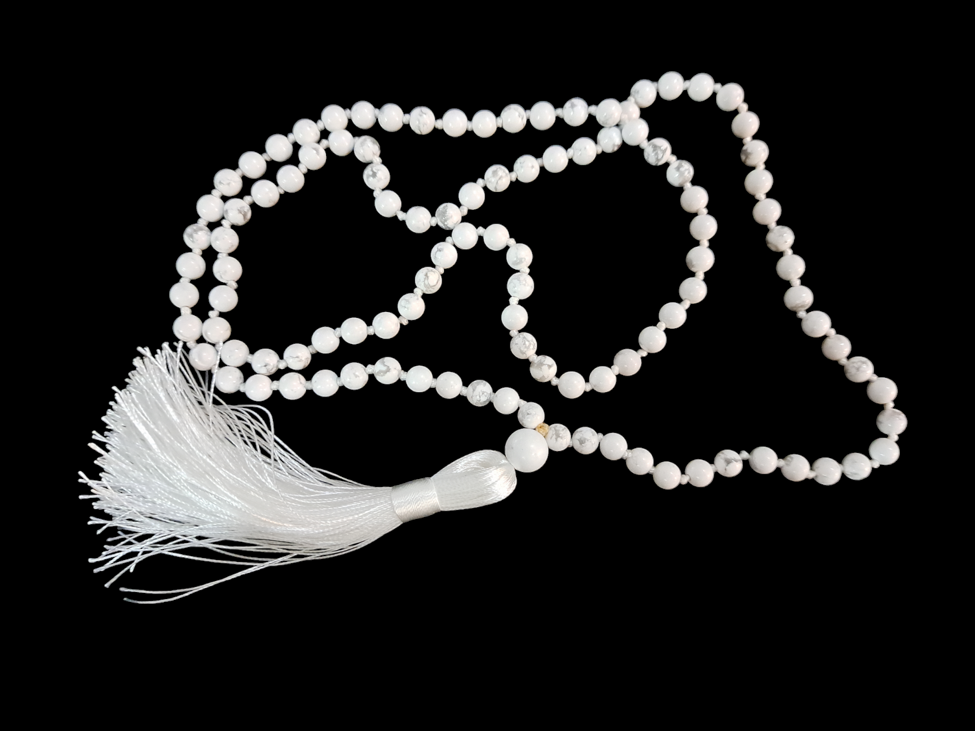 Howlite Mala (ivory halo)
