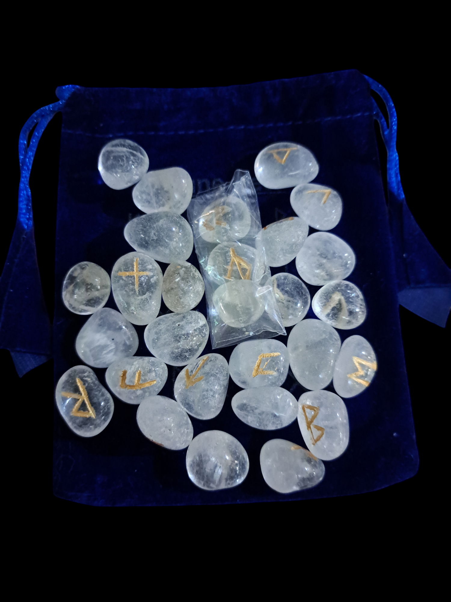 Clear quartz runes
